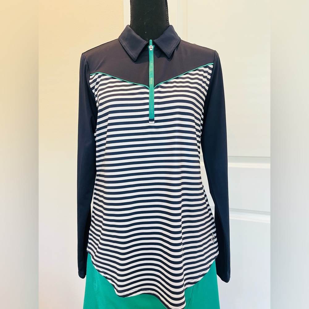 Jofit Striped Long Sleeve Zip Top